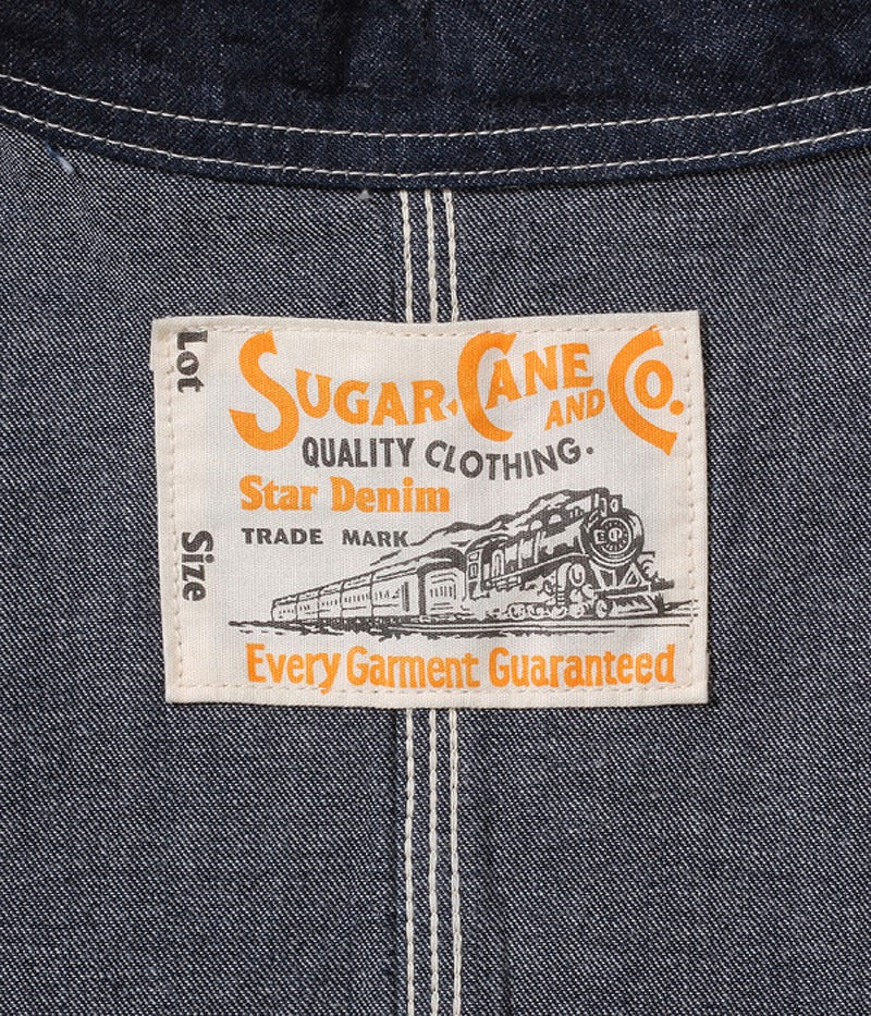 SC14371 / SUGARCANE 11oz. BLUE DENIM WORK COAT