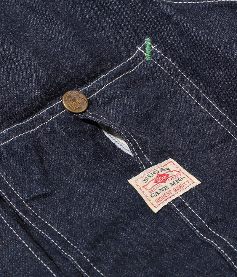 SC14371 / SUGARCANE 11oz. BLUE DENIM WORK COAT