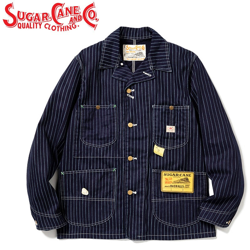 SC14372 / SUGARCANE 9oz. WABASH STRIPE WORK COAT