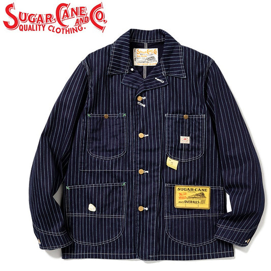 SC14372 / SUGARCANE 9oz. WABASH STRIPE WORK COAT