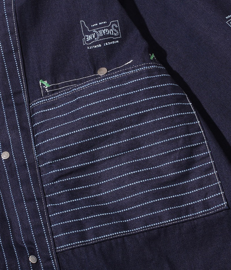SC14372 / SUGARCANE 9oz. WABASH STRIPE WORK COAT