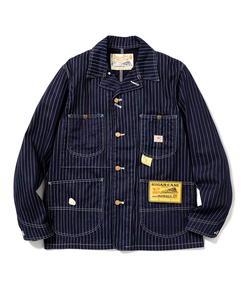 SC14372 / SUGARCANE 9oz. WABASH STRIPE WORK COAT