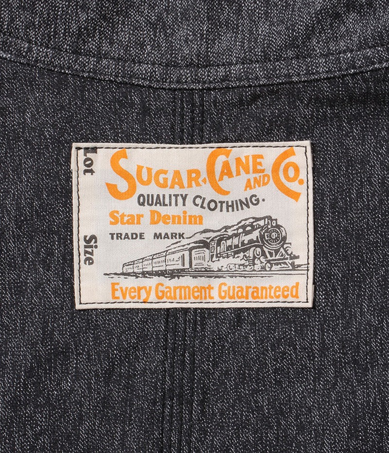 SC14373 / SUGARCANE 9oz. BLACK COVERT WORK COAT