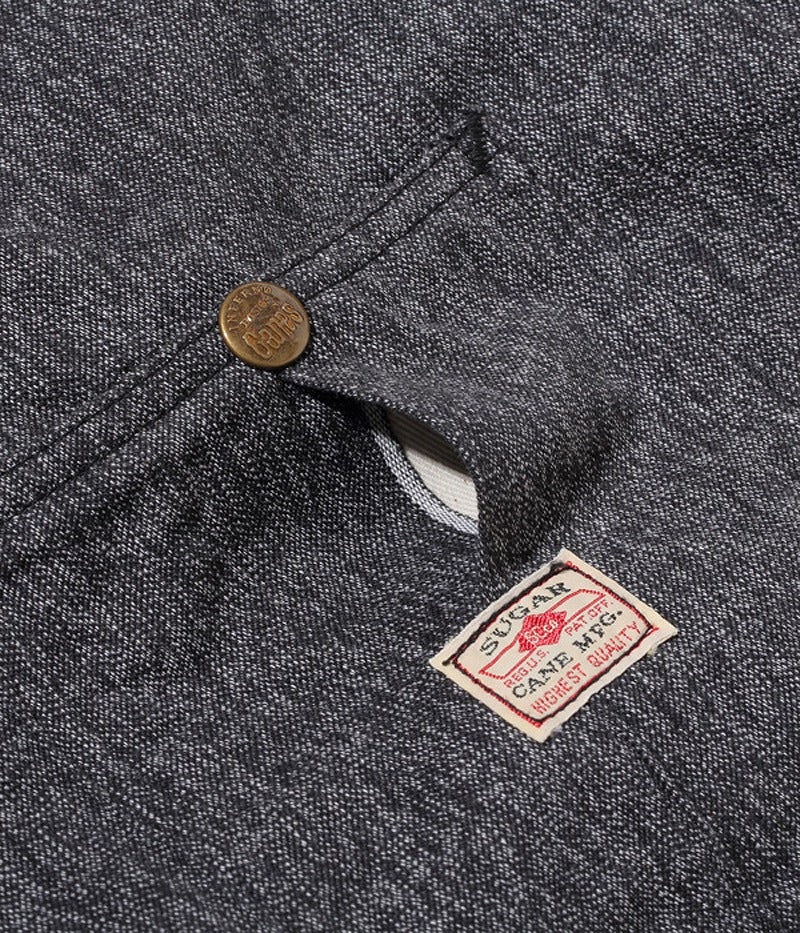 SC14373 / SUGARCANE 9oz. BLACK COVERT WORK COAT
