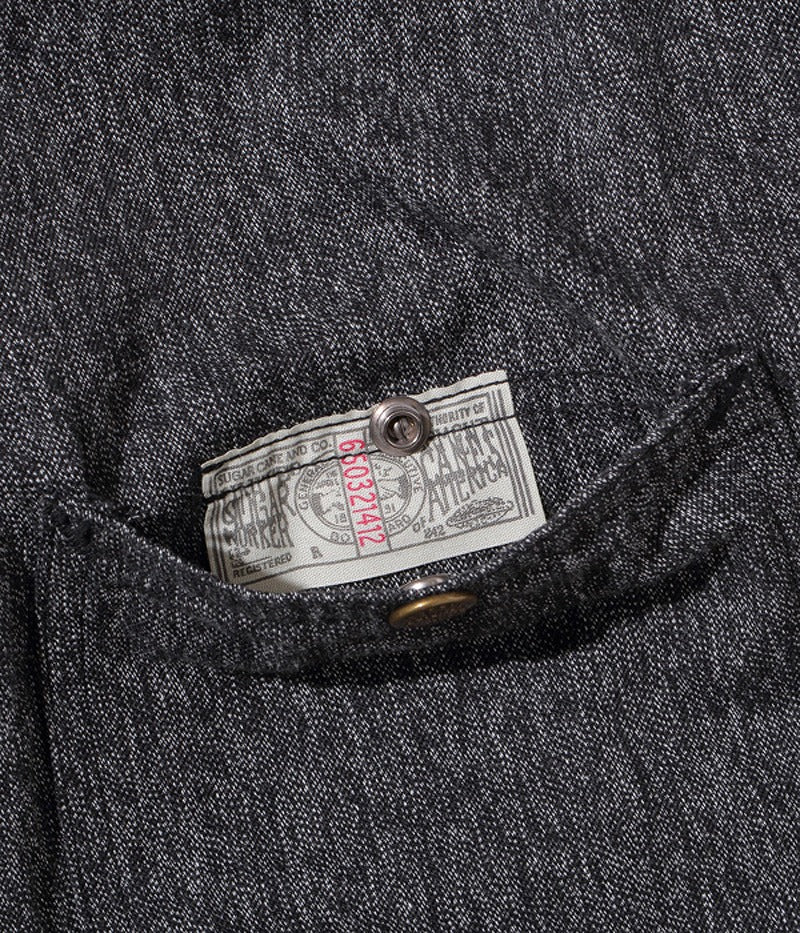 SC14373 / SUGARCANE 9oz. BLACK COVERT WORK COAT