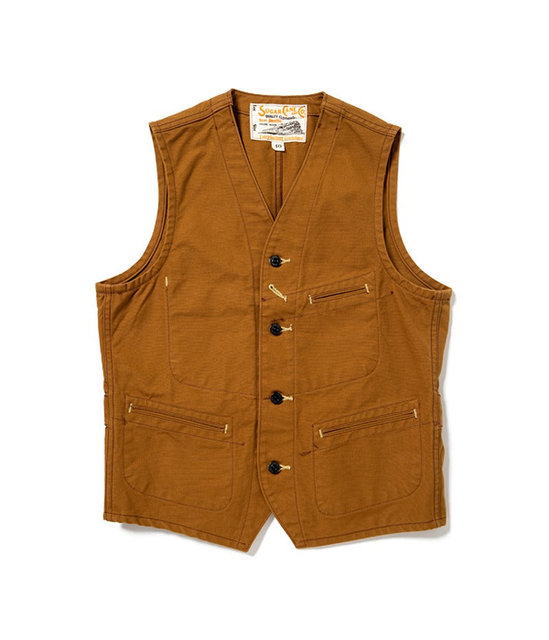 SC14375 / SUGARCANE 13oz. Brown Duck Work Vest