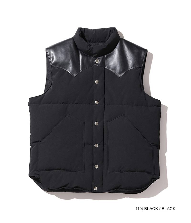 SC15222 SUGARCANE Leather YOKE T/C Down Vest