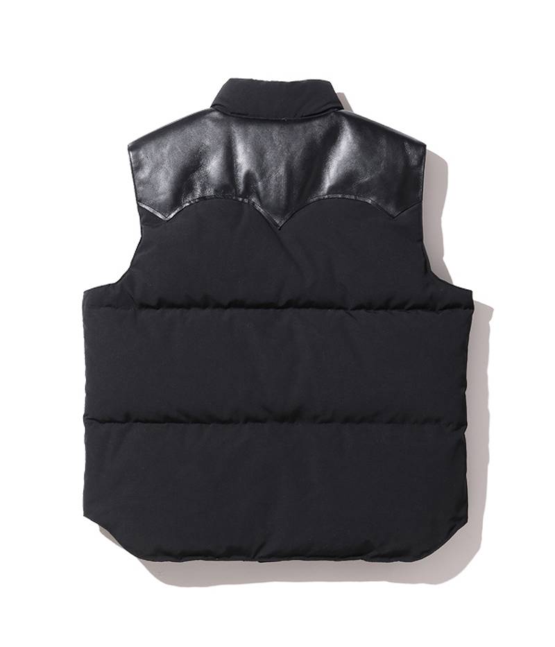 SC15222 SUGARCANE Leather YOKE T/C Down Vest