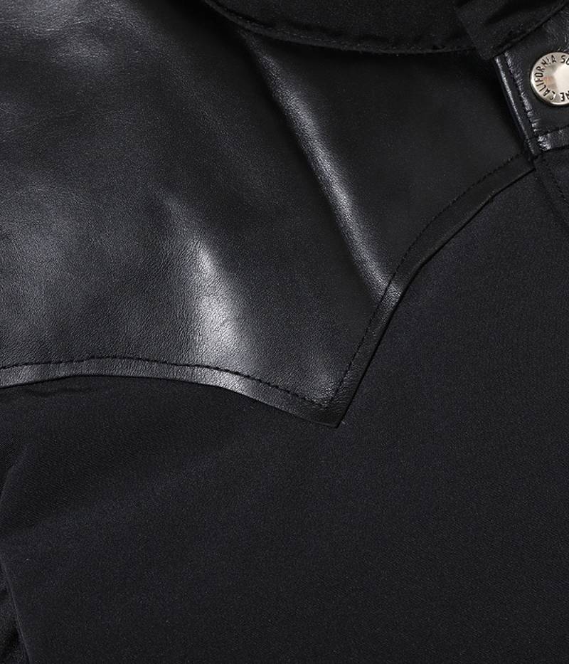 SC15222 SUGARCANE Leather YOKE T/C Down Vest