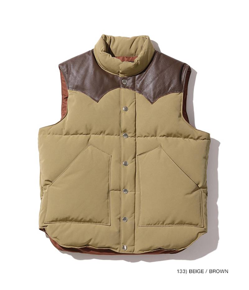 SC15222 SUGARCANE Leather YOKE T/C Down Vest