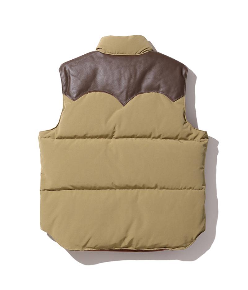 SC15222 SUGARCANE Leather YOKE T/C Down Vest