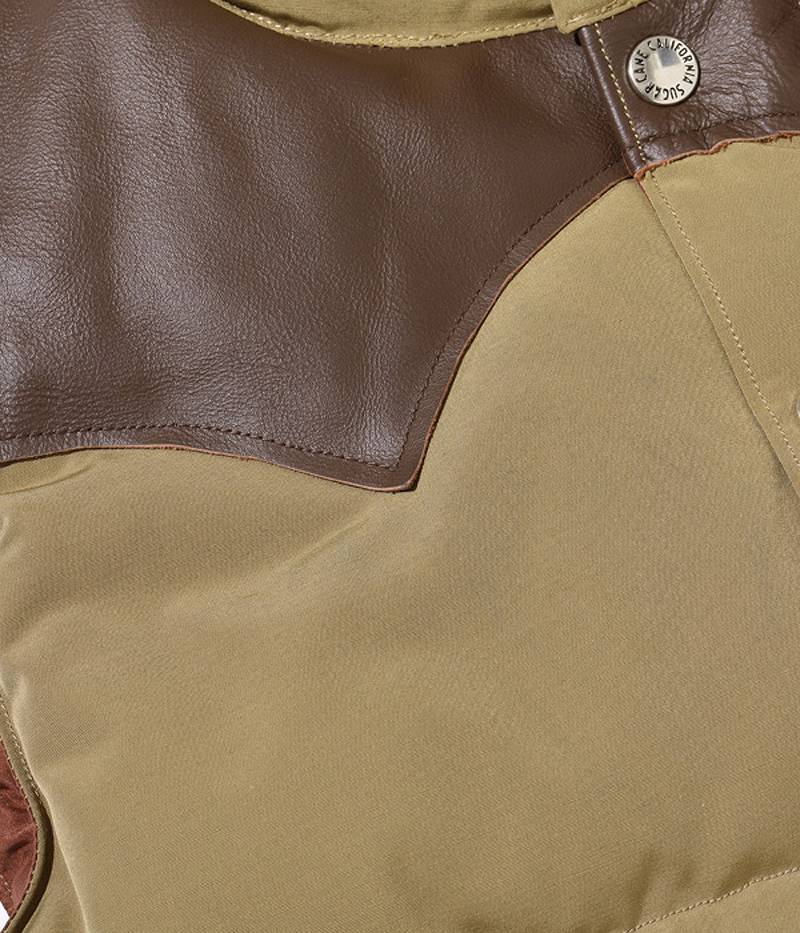 SC15222 SUGARCANE Leather YOKE T/C Down Vest