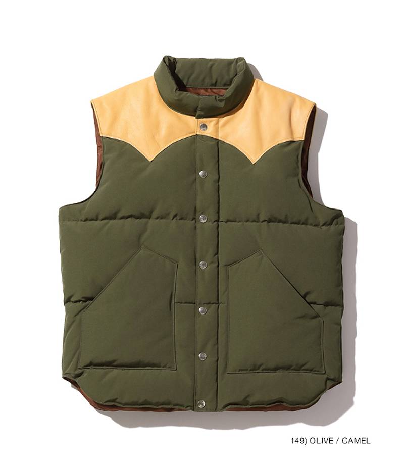 SC15222 SUGARCANE Leather YOKE T/C Down Vest