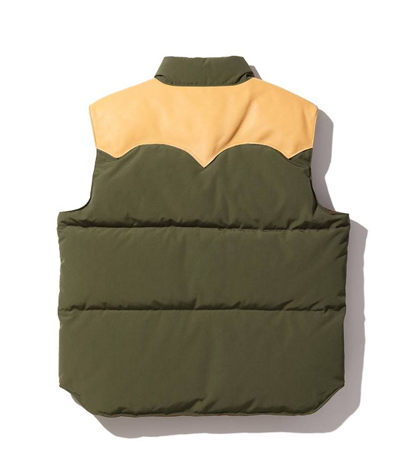 SC15222 SUGARCANE Leather YOKE T/C Down Vest
