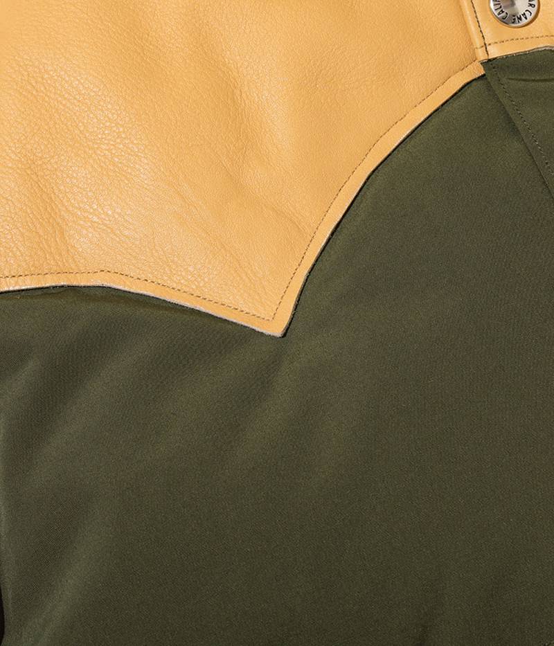 SC15222 SUGARCANE Leather YOKE T/C Down Vest