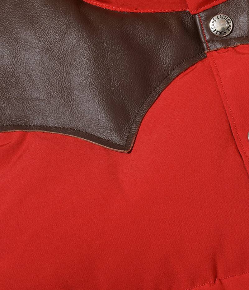 SC15222 SUGARCANE Leather YOKE T/C Down Vest