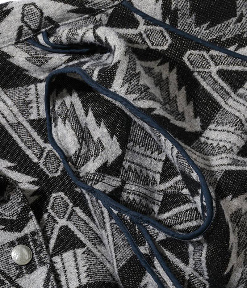 SC15223 / SUGAR CANE Native American Wool Blanket Jacket