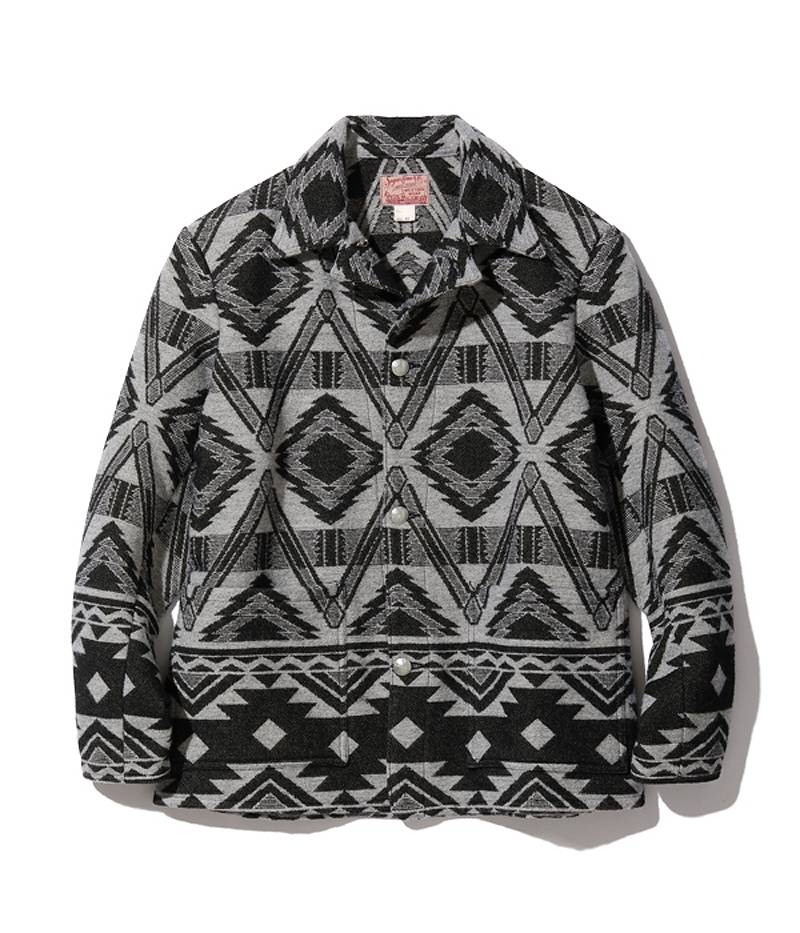 SC15223 / SUGAR CANE Native American Wool Blanket Jacket
