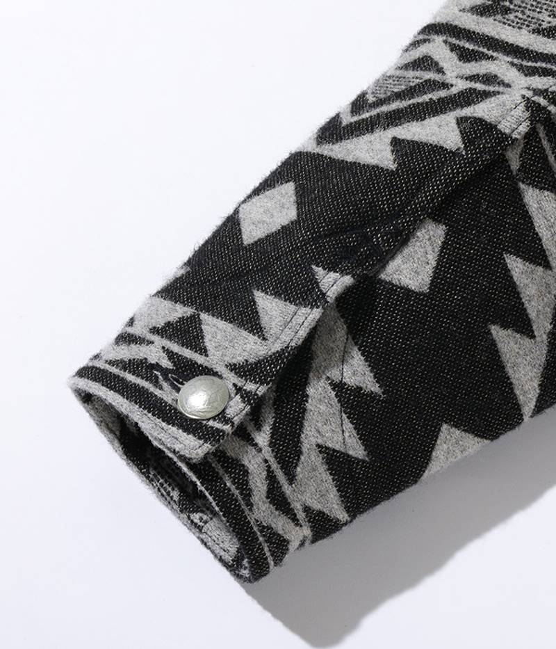 SC15223 / SUGAR CANE Native American Wool Blanket Jacket