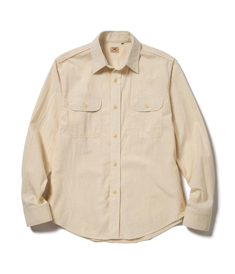 SC27851 / SUGARCANE WHITE CHAMBRAY WORK SHIRT (LONG SLEEVE)