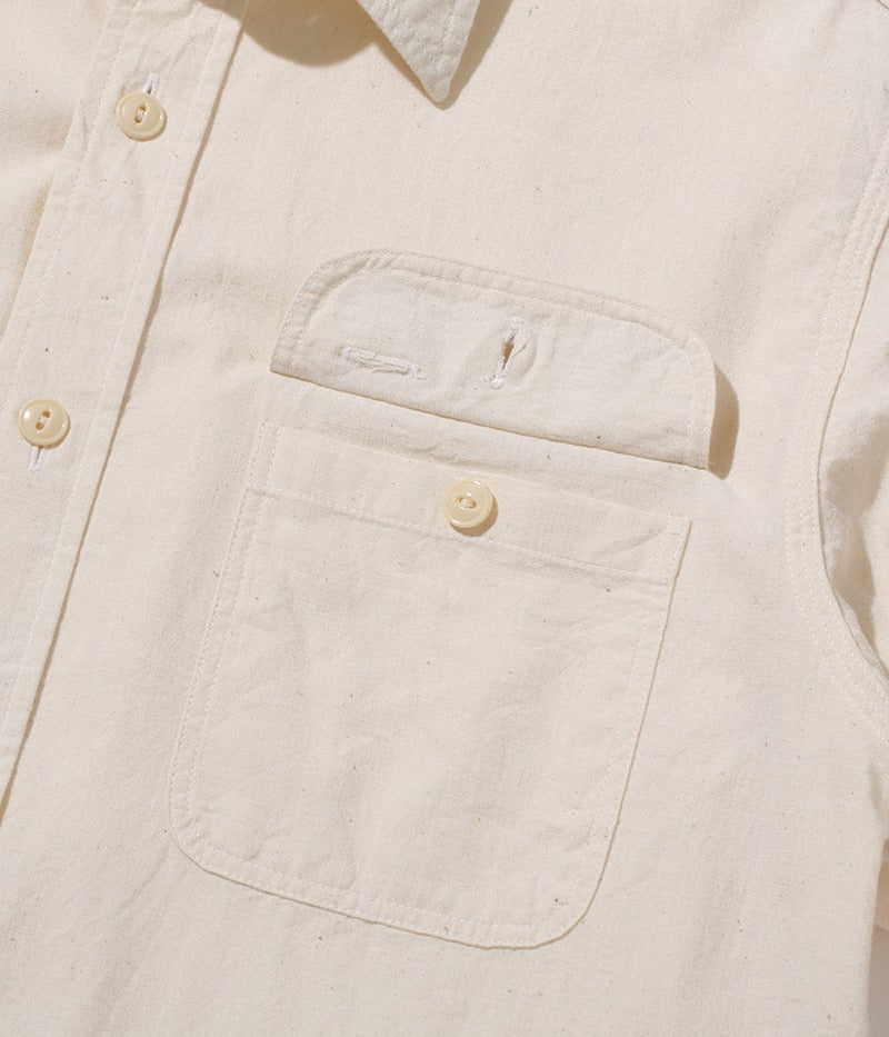 SC27851 / SUGARCANE WHITE CHAMBRAY WORK SHIRT (LONG SLEEVE)