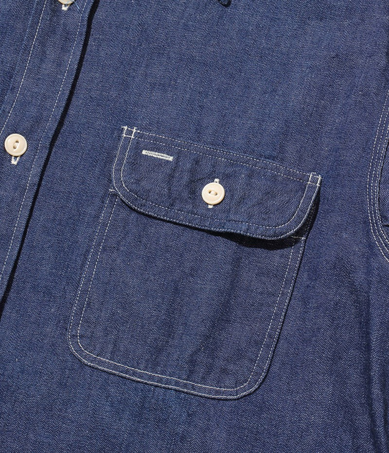 SC27852 / SUGARCANE Blue Denim Work Shirt