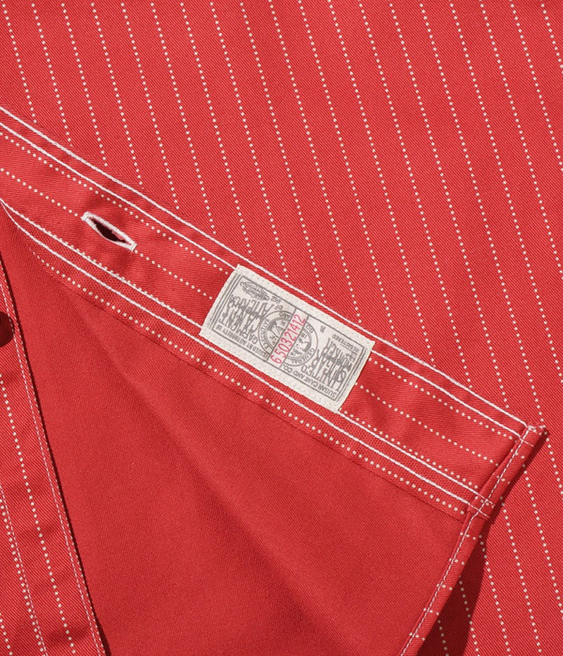 SC28340 / SUGARCANE FICTION ROMANCE 8.5oz. RED WABASH STRIPE WORK SHIRT (LONG SLEEVE)