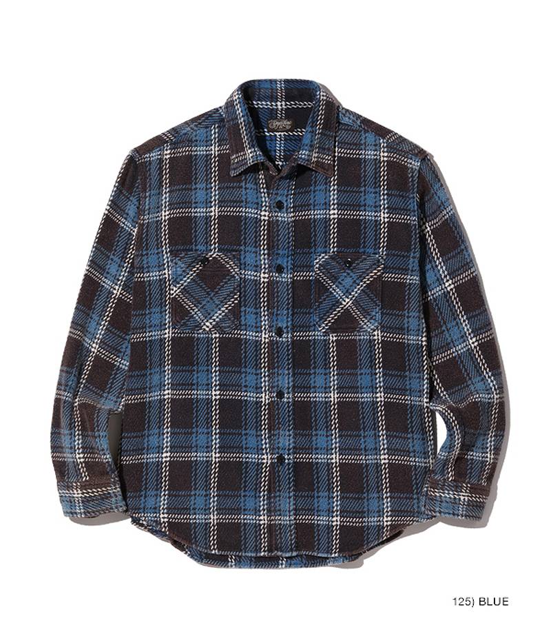 SC28974 / SUGAR CANE 7/- Heavy Twill Check Work Shirt Aged Model