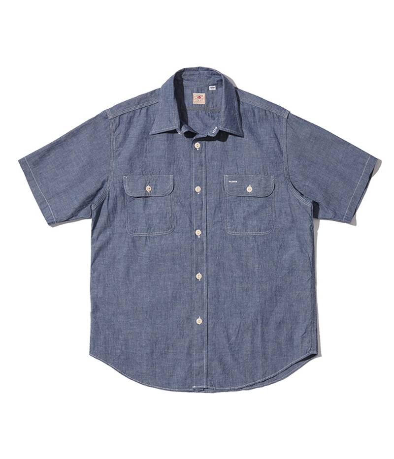 SC37941 / SUGARCANE BLUE CHAMBRAY WORK SHIRT (SHORT SLEEVE)