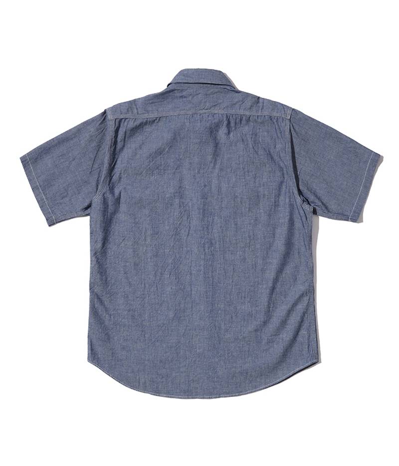 SC37941 / SUGARCANE BLUE CHAMBRAY WORK SHIRT (SHORT SLEEVE)