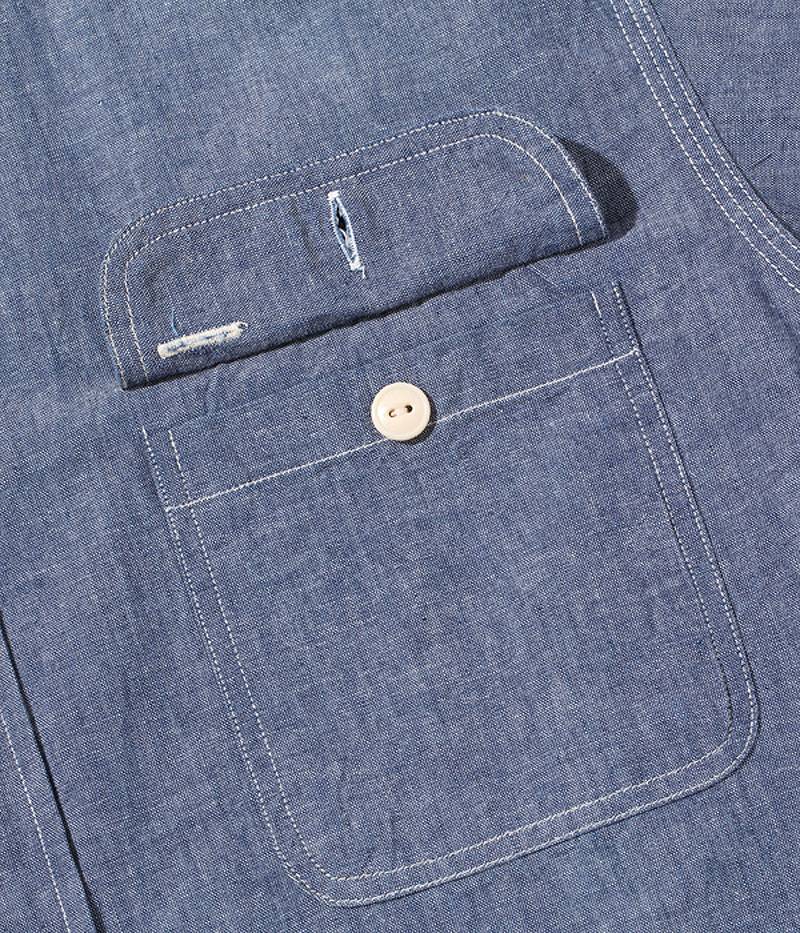 SC37941 / SUGARCANE BLUE CHAMBRAY WORK SHIRT (SHORT SLEEVE)