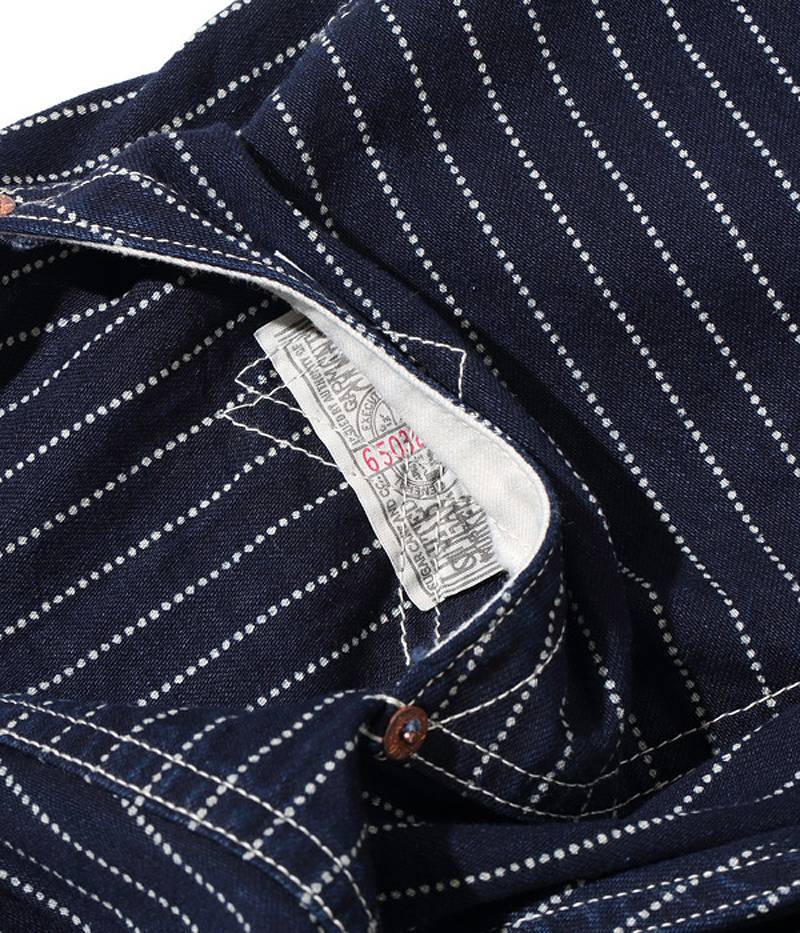 SC51443 / SUGAR CANE FICTION ROMANCE 9oz. WABASH STRIPE ZIP FLY SHORTS