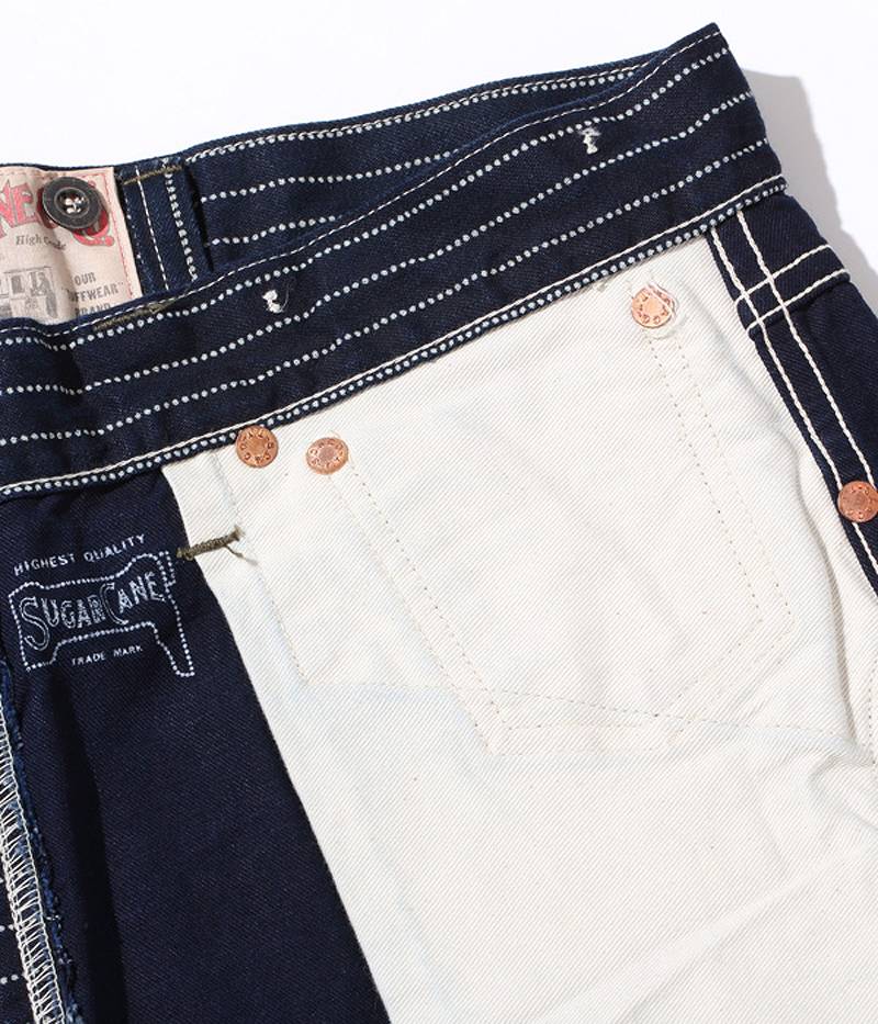 SC51443 / SUGAR CANE FICTION ROMANCE 9oz. WABASH STRIPE ZIP FLY SHORTS