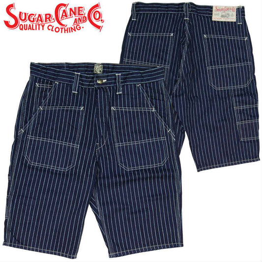 SC51445 / SUGAR CANE FICTION ROMANCE 9oz. WABASH STRIPE 8POCKETS SHORTS