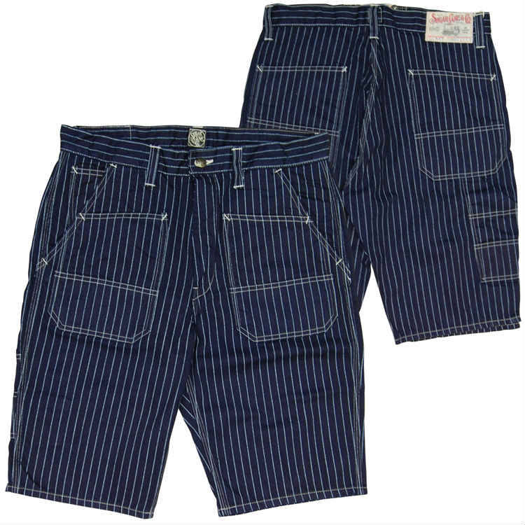 SC51445 / SUGAR CANE FICTION ROMANCE 9oz. WABASH STRIPE 8POCKETS SHORTS