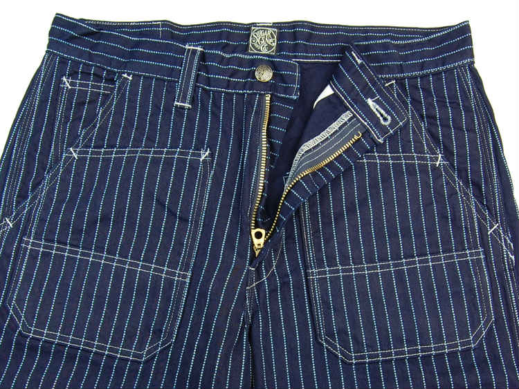 SC51445 / SUGAR CANE FICTION ROMANCE 9oz. WABASH STRIPE 8POCKETS SHORTS