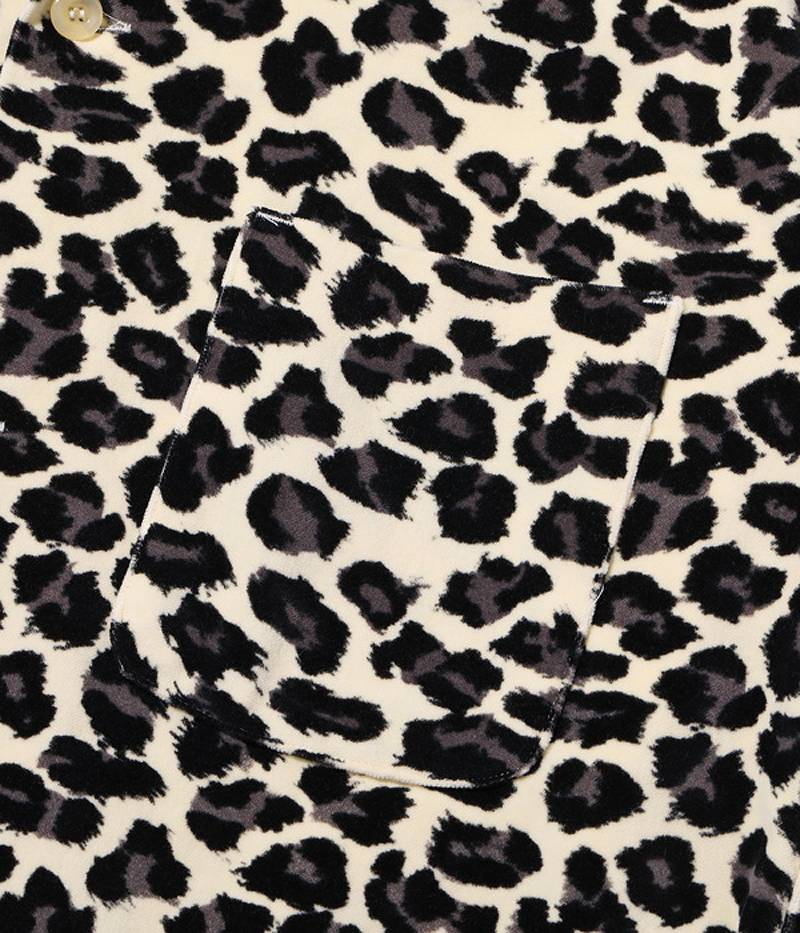 SE28973 / STYLE EYES Mid 1950s Style Velveteen Sports Shirt “LEOPARD”