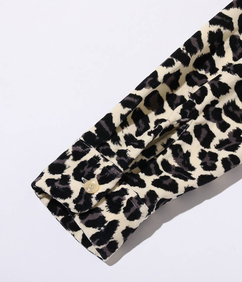 SE28973 / STYLE EYES Mid 1950s Style Velveteen Sports Shirt “LEOPARD”