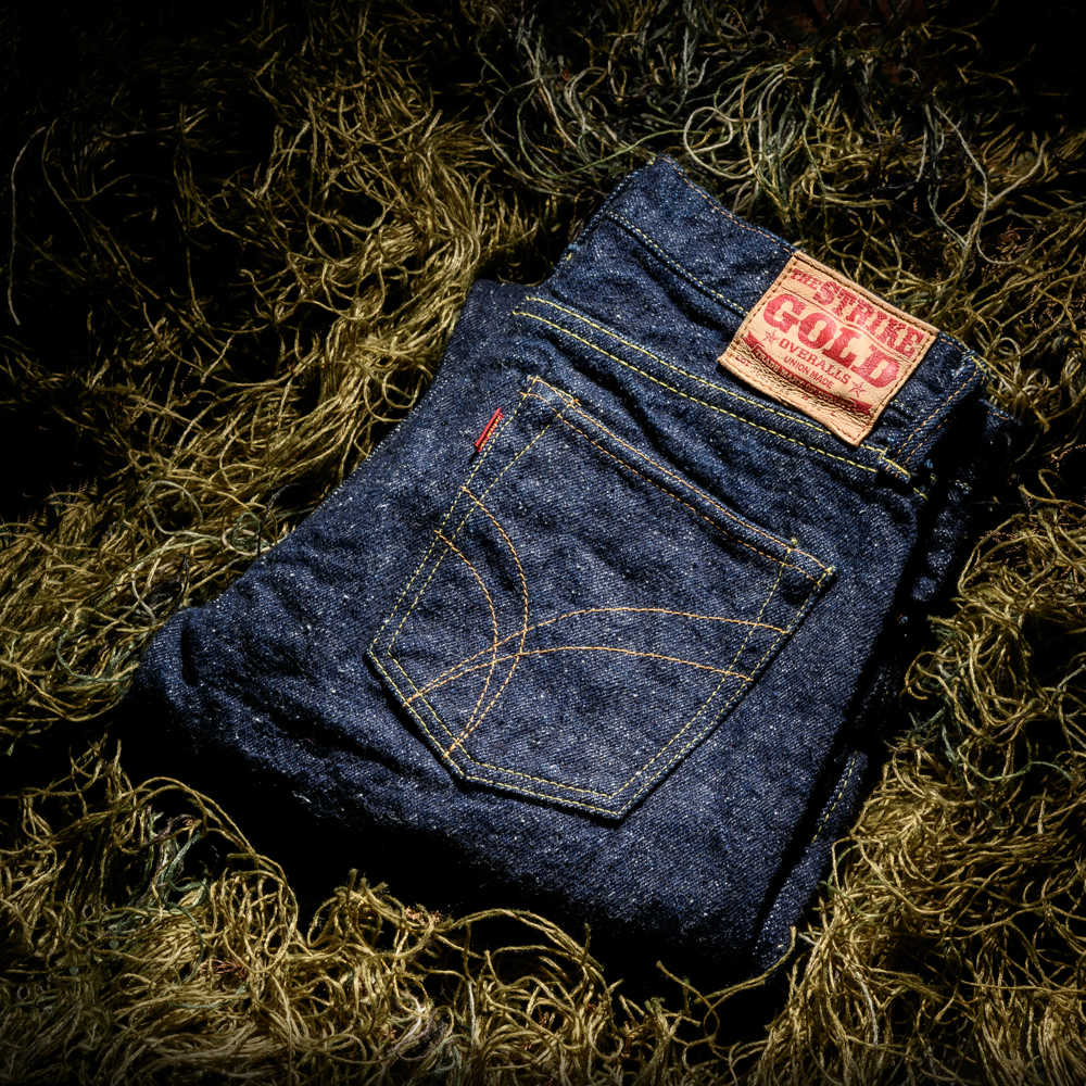 The Strike Gold SG0109KE "Keep Earth" Natural Indigo 17oz Selvedge Jeans- Slim Tapered