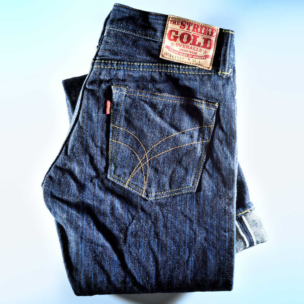 The Strike Gold SG8105 Shower Slubby Series 16oz Selvedge Jeans - Stylish Straight