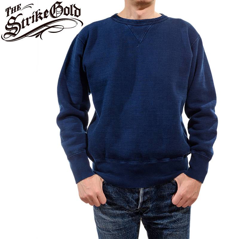 SGC001ID The Strike Gold Indigo Dyed LoopWheel Sweat Shirts