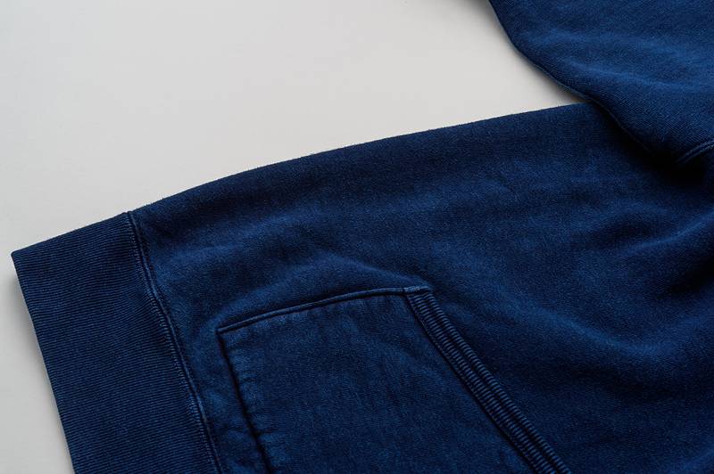 SGC004ID The Strike Gold Indigo Dyed LoopWheel Full Zip Sweat Parka