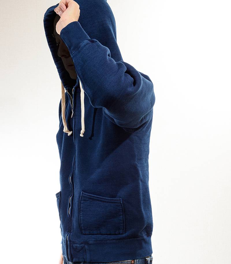 SGC004ID The Strike Gold Indigo Dyed LoopWheel Full Zip Sweat Parka