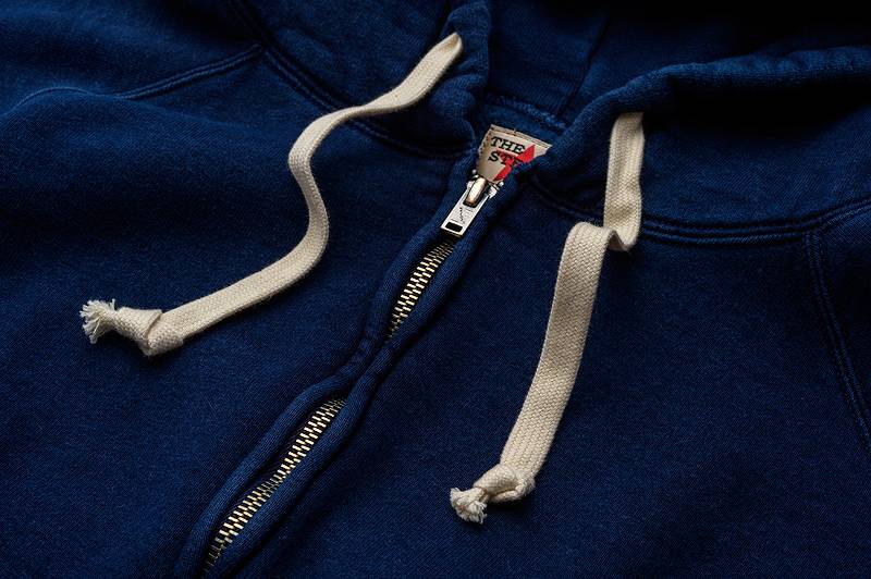 SGC004ID The Strike Gold Indigo Dyed LoopWheel Full Zip Sweat Parka