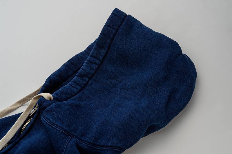 SGC004ID The Strike Gold Indigo Dyed LoopWheel Full Zip Sweat Parka