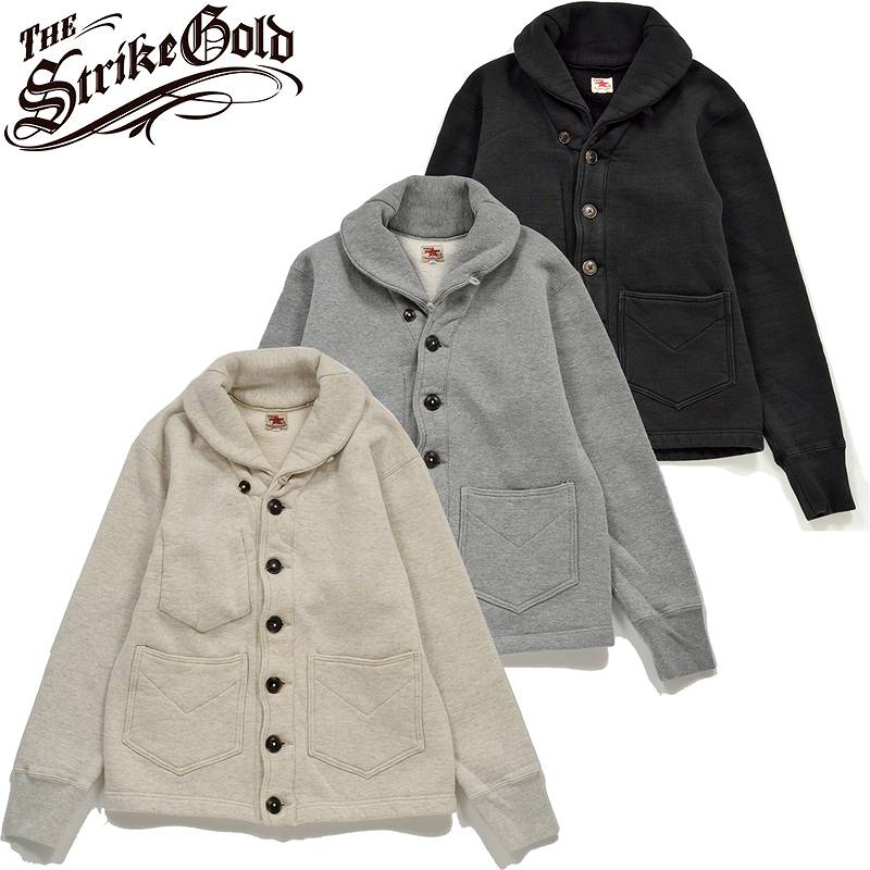 SGC009 The Strike Gold LoopWheel Shawl collar Sweat Shirt Cardigan
