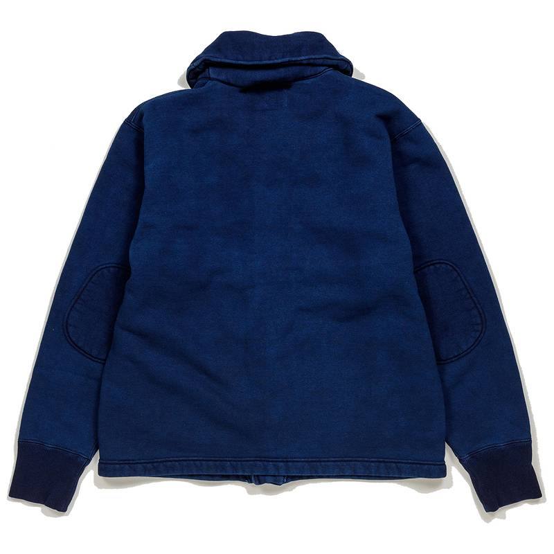 SGC009ID The Strike Gold Indigo Dyed LoopWheel Shawl collar Sweat Shirt Cardigan