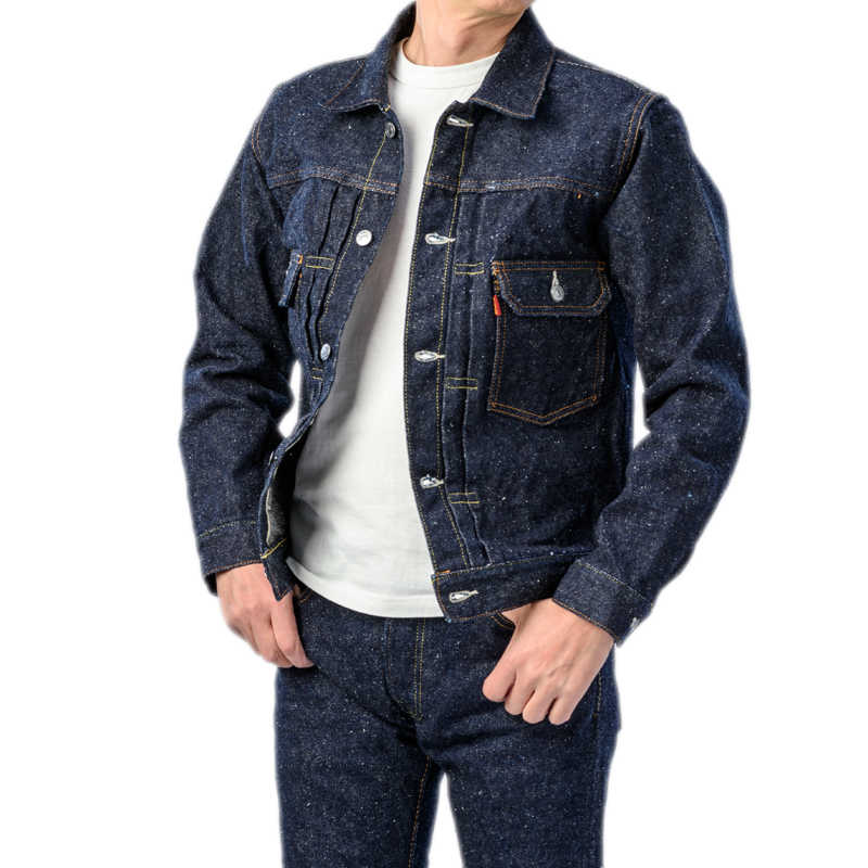 The Strike Gold SGJ50KE "Keep Earth" Natural Indigo 17oz Selvedge 50's Denim Jacket