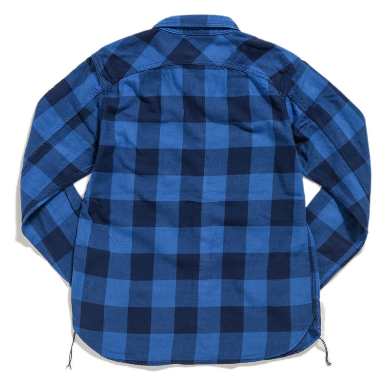 The Strike Gold SGS018 Flannel Check Work Shirt - Indigo
