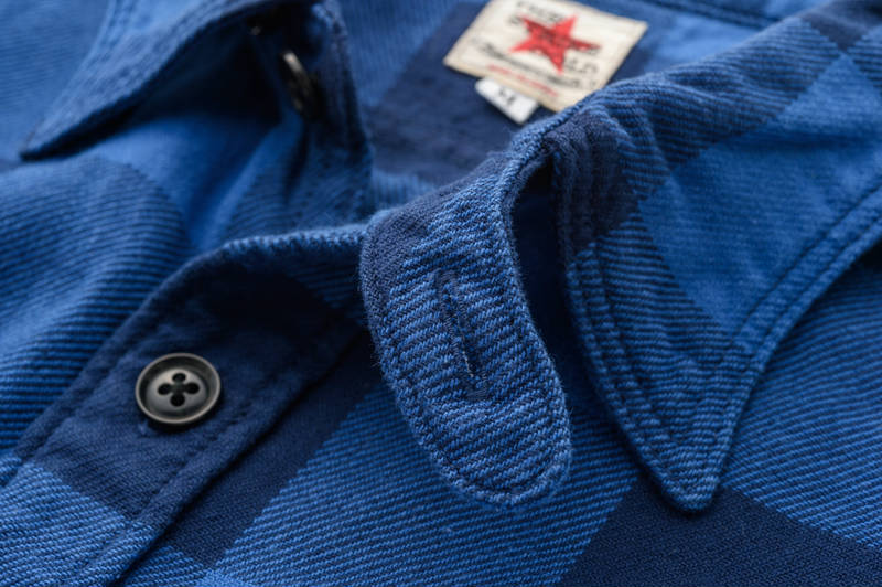 The Strike Gold SGS018 Flannel Check Work Shirt - Indigo
